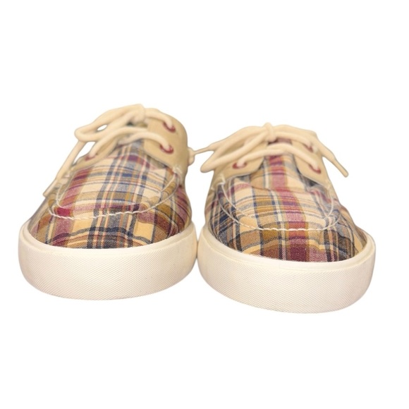 Polo by Ralph Lauren Grandpa Preppy Boat Beach Resort Casual Plaid Canvas Shoes - Picture 3 of 11